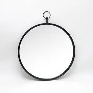 玛吉经典圆形壁镜带装饰手柄吊环用于浴室卧室客厅入口