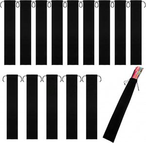 Large Velvet Drawstring Hand Fan Bag 14.57 X 2.76 Inches Black Fabric Sleeve for Folding Hand Fans Protective <b>Gift</b> <b>Wrap</b> <b>Gift</b> - Product Image 1