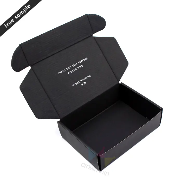 Crown win Design gratuito Mailer imballaggio personalizzato nero Mailing scatole di imballaggio in cartone scatola di abbigliamento regalo di lusso scatola di carta