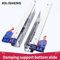 Glissières de tiroir dissimulées AOLISHENG Silm de 1,8 mm d'épaisseur, style ferme, robustes, à fermeture douce, réglables en 3D, supports 31-50 kg