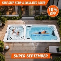 Piscine Spa Compacte de 6m avec Courant d'Exercice et Zone de Massage par Hydrothérapie pour Spa Commercial Extérieur et Bien-être