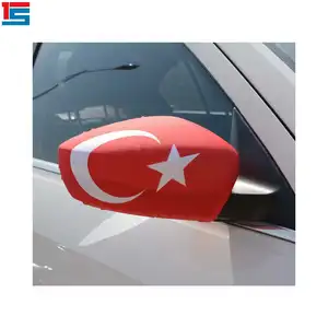 Custom High Quality 22*26cm Polyester and Spandex Car Mirrors Cover Flag of Turkey for 2024 Football Events