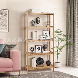 Simple storage <b>shelf</b>, living room floor-standing bookshelf, bedroom office storage <b>rack</b>, kitchen storage <b>rack</b>, wooden <b>shelf</b> - Product Image 2