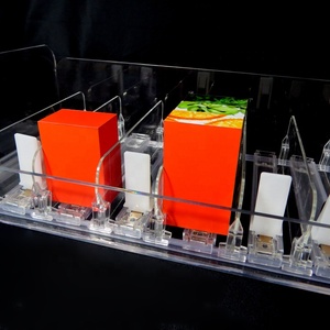 Hookei Supermarket Adjustable Can Bottle Display <b>Plastic</b> <b>Shelf</b> Pusher Tray - Product Image 4