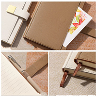 Carnet de notes en cuir personnalisé avec logo en relief, estampage à chaud argent ou or, avec stylo, journal à couverture rigide, agenda relié en papier