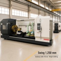 Tour CNC métallique de grande taille CK61125 pour le tournage d'arbres lourds, de rouleaux, de disques et de cylindres dans une usine sidérurgique