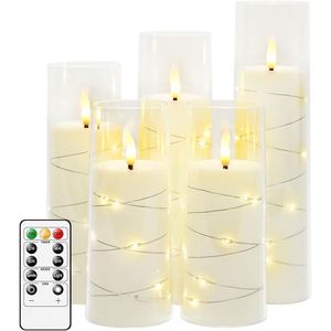 Factory Wholesale Plastic 3-Piece Pillar LED Candles Set <b>Battery</b> <b>Operated</b> Warm White Wedding Christmas Daily Home Decoration - Product Image 1