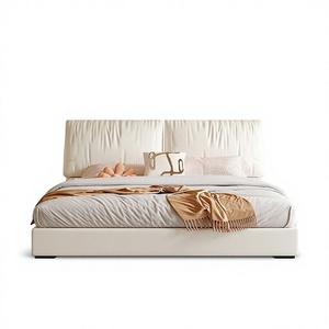 <span class=keywords><strong>Lit</strong></span> Moderne Minimaliste Crème Style Oreille d'Éléphant en Tissu Technique Rembourré avec Rangement Hydraulique – <span class=keywords><strong>Lit</strong></span> Double et Simple - Product Image 6