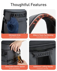 Sac à dos isotherme souple de grande taille avec compartiment à fermeture éclair pour dégagement facile, idéal pour les repas en extérieur - Product Image 6