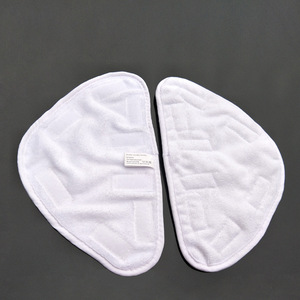 White <b>Microfiber</b> Steam <b>Mop</b> Cover Round Triangle With Velcro Strap For Floor Cleaning - Product Image 2