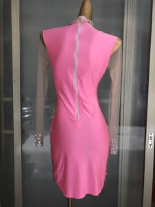 Novance Y2113 Ideas <span class=keywords><strong>de</strong></span> nuevos productos <span class=keywords><strong>2022</strong></span> High Coller Mangas transparentes Vestidos <span class=keywords><strong>de</strong></span> dama <span class=keywords><strong>de</strong></span> honor Vestido sexy azul claro para fiesta <span class=keywords><strong>de</strong></span> noche - Product Image 5