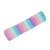 Juguete interactivo para masticar gatos con diseño de arcoíris, almohada de tira de felpa duradera con papel de sonido para gatos y perros, juguete de hierba gatera para mascotas