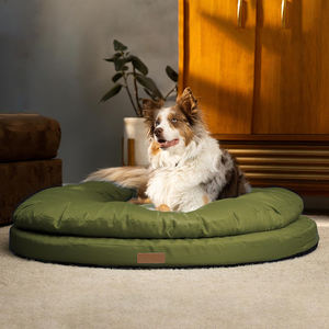 Cama de diseño para perros tamaño <span class=keywords><strong>King</strong></span>, espuma viscoelástica ortopédica de doble capa, esterilla redonda Circular impermeable, cama ortopédica grande para perros - Product Image 1