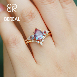 Luxury Lab Alexandrite Engagement <b>Rings</b> Custom 925 Silver GRA Vvs Moissanite Wedding <b>Rings</b> Couple Set Fine <b>Men</b> Women Jewely - Product Image 2