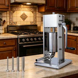 Machine à saucisses verticale manuelle de 3 L pour usage domestique avec poignée en bois - Product Image 6