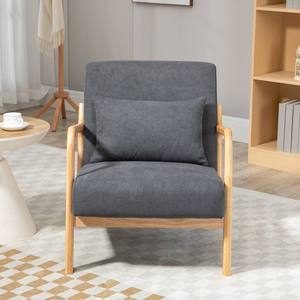 Fauteuil en velours et bois, style moderne et nordique, de luxe, pour salon, restaurant, café, hôtel, fauteuil d'appoint - Product Image 6