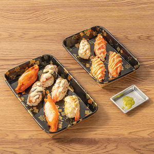 Pour LOKYO gros japonais biodégradable Kraft papier <span class=keywords><strong>plateau</strong></span> couvercle jetable restauration à emporter Sushi <span class=keywords><strong>plateau</strong></span> en relief conception à mâcher - Product Image 6