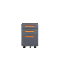 Meuble de rangement mobile en acier à 3 tiroirs verrouillable, style moderne, pour bureau ou salon, vente en gros pour le commerce international