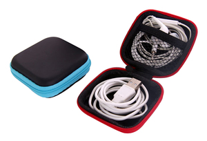 Pochette de rangement pour écouteurs, boîte carrée dur en EVA, organisateur de câbles <span class=keywords><strong>USB</strong></span>, étui pour écouteurs oreillettes disque U, petits objets - Product Image 5