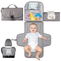 Kit de change de couches pour bébé, tapis à langer portable avec poche pour lingettes