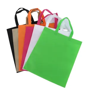 Лидер продаж, оптовая продажа, биодеградируемая сумка для покупок, 80 г/м2, Нетканая сумка для покупок с логотипами, пригодная для вторичной переработки