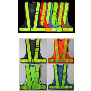 중국 공급 하이 비스 교통 사용 도로 경고 탄성 조절 안전 크로스 반사 조끼 벨트 스트랩 기어 보안 재킷 - Product Image 4