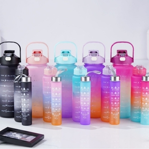 Tốt Nhất Sản Phẩm Bán Chạy 500Ml 700Ml 2000Ml 3 Trong 1 Bộ Chai Motivational Chai Nước Bằng Nhựa Miễn Phí Biểu Tượng Tùy Chỉnh Gmy Thể Thao - Product Image 4