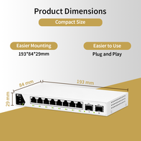SH LINK SH-ML728-P Switch Comercial Ligero Administrado 10G SFP+ 2.5G Adaptativo RJ45 RSTP Ring EEE Bajo Consumo para Cámaras IP Oficina QoS