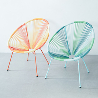 Chaise Acapulco en rotin tressé pour jardin extérieur, imperméable, prix bas, chaise œuf colorée en corde