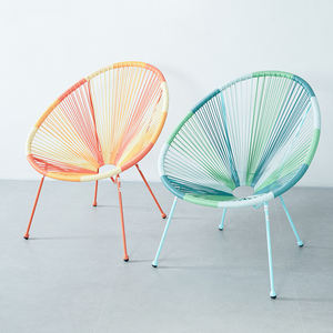 Chaise Acapulco en rotin tressé pour jardin extérieur, imperméable, prix bas, chaise œuf colorée en corde - Product Image 3