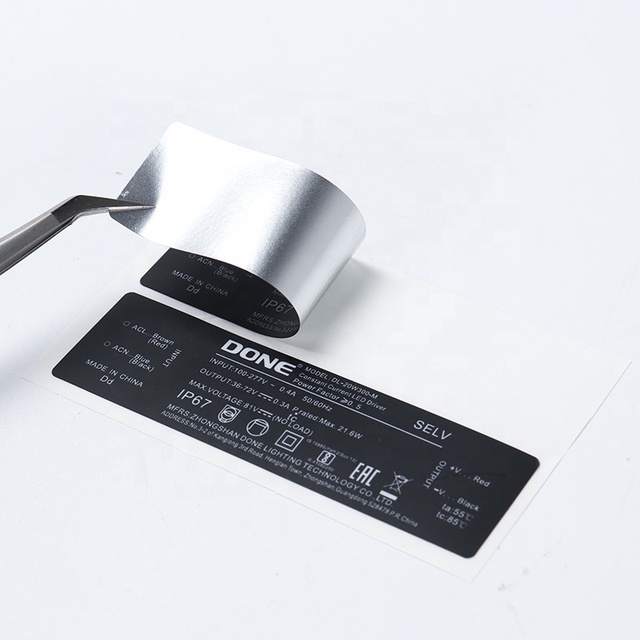 Customized logo Sticker High Temperature Resistant Label Dumb Silver Labels Stickers Heat Resistant Electrical Label Stickers