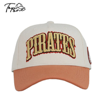 Gorra Deportiva Unisex de Dos Tonos con Letra Bordada en 3D, Estilo Americano, Visera Curva, Cierre a Presión, 100% Sarga, Deportiva