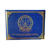 Pochette de diplôme en cuir PU noir format A4 avec impression or/argent, logo personnalisé, dossier en velours pour certificat scolaire