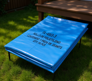 OL-4853-3 Bâche en polyéthylène 3x4 mètres, imperméable, auvent extérieur bleu rectangulaire - Product Image 2