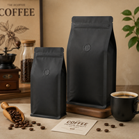 Pochette à café personnalisée imprimée, de qualité alimentaire, laminée, avec valve unidirectionnelle et fermeture auto-adhésive pour l'emballage des grains de café