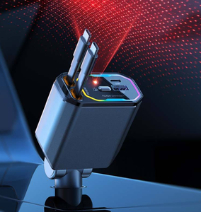 Più venduti prodotti <span class=keywords><strong>di</strong></span> <span class=keywords><strong>elettronica</strong></span> 4 in 1 caricabatteria da auto con cavo retrattile USB tipo C porta 120W caricabatteria da auto con RGB Starlight - Product Image 6