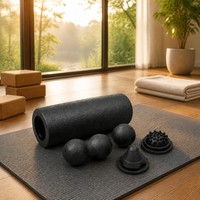 Set de Rodillos de Espuma para Yoga 5 en 1, Rodillo de Masaje de EPP de Alta Densidad con Accesorios para Yoga, Pilates, Fisioterapia, Gimnasio y Hogar
