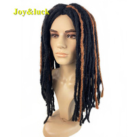 Perruque de Dreads Longues pour Hommes, Synthétique, Noire, Dreadlocks Droites, Cheveux Tressés au Crochet, Raie au Milieu, Perruque Quotidienne ou de Cosplay