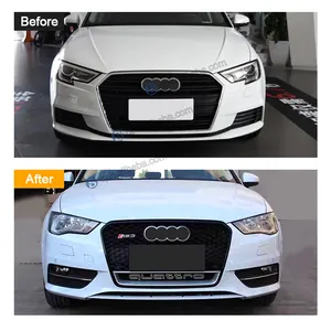 Aksesori Mobil kualitas tinggi kisi Bumper depan jaring sarang lebah untuk Audi A3 S3 RSQ3 8P kisi depan 2014-2016