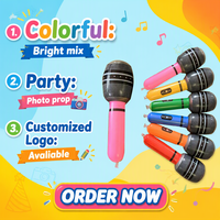 Mégaphone gonflable en PVC pour enfants, microphone de karaoké, accessoire de scène, décoration de fête, motif lettres