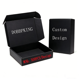 Emballage de bougie rigide personnalisé, boîte à courrier en carton ondulé E, fermeture autocollante, bande de déchirure, lamination brillante, gaufrage, logo noir et blanc, design petit - Product Image 1