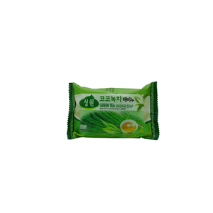 Jabón exfoliante de hojas de té verde calmante para masaje botánico y eliminación suave de impurezas para todo tipo de piel - Product Image 1
