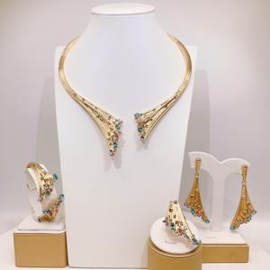 झुररुई फैशन लक्जरी इटैलियानो ब्राजीलियन गहने महिला दुल्हन पार्टी के आभूषण सोने के प्लेटेड डुबाई गहने 000731 - Product Image 6