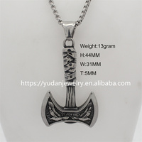 Collier pendentif personnalisé en acier inoxydable, amulettes de la maternelle, du nord, Viking, du Raven, hache