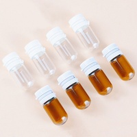 Flacons en verre vides pour huiles essentielles, mini, transparents, à fond rond, avec couvercle à anneau de traction, 1,5 ml, 2 ml, 3 ml, 5 ml, ampoules d'échantillon