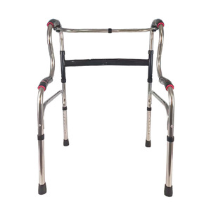 Walking Aid Double Bend Stainless Steel Four Legged <b>Walker</b> With Non Slip Feet For <b>Elderly</b> Support - Product Image 2