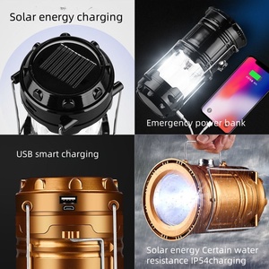 Xách tay <span class=keywords><strong>LED</strong></span> cắm trại đèn lồng năng lượng mặt trời sạc Telescopic USB có thể sạc lại ABS DC 80 nhựa gấp ánh sáng cho sử dụng ngoài trời - Product Image 6
