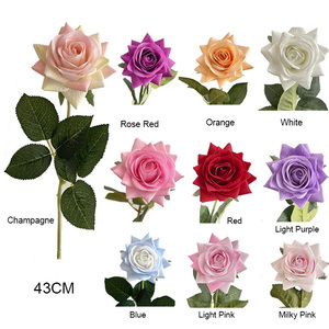 Trong Kho Màu Xanh 43Cm Duy Nhất Thân Cây Giữ Ẩm Tăng 10 Màu Sắc Bất Động Cảm Ứng Nhân Tạo Hoa Cho Đám Cưới Trang Trí Sân Khấu - Product Image 5