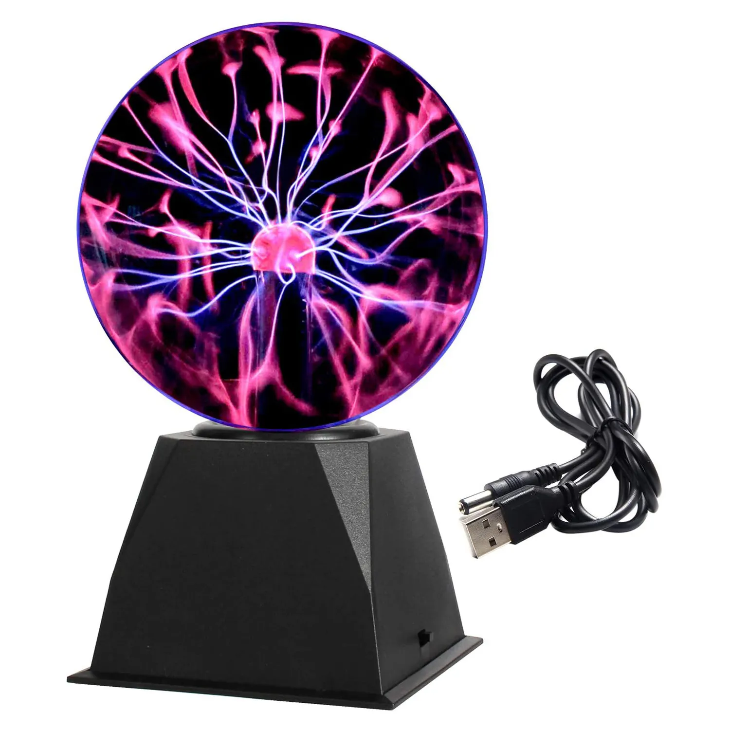 Lampada a sfera al Plasma magica da 6 pollici-globo a sfera nebulosa alimentato tramite USB interattivo sensibile al tocco e al suono, regalo educativo scientifico