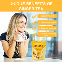 Thé aux cristaux de gingembre et de miel 150g, thé instantané naturel aromatisé au gingembre, thé santé apaisant et rafraîchissant, emballé en bouteille